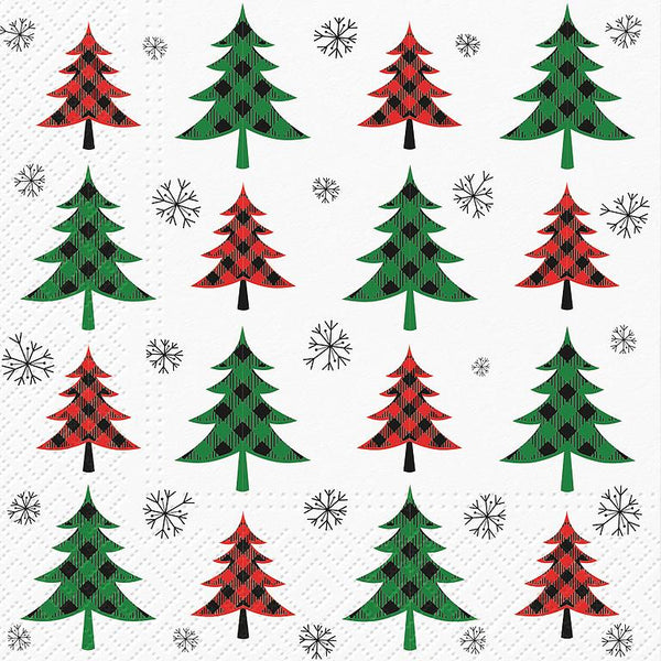 Lunch Napkins | Checked Trees