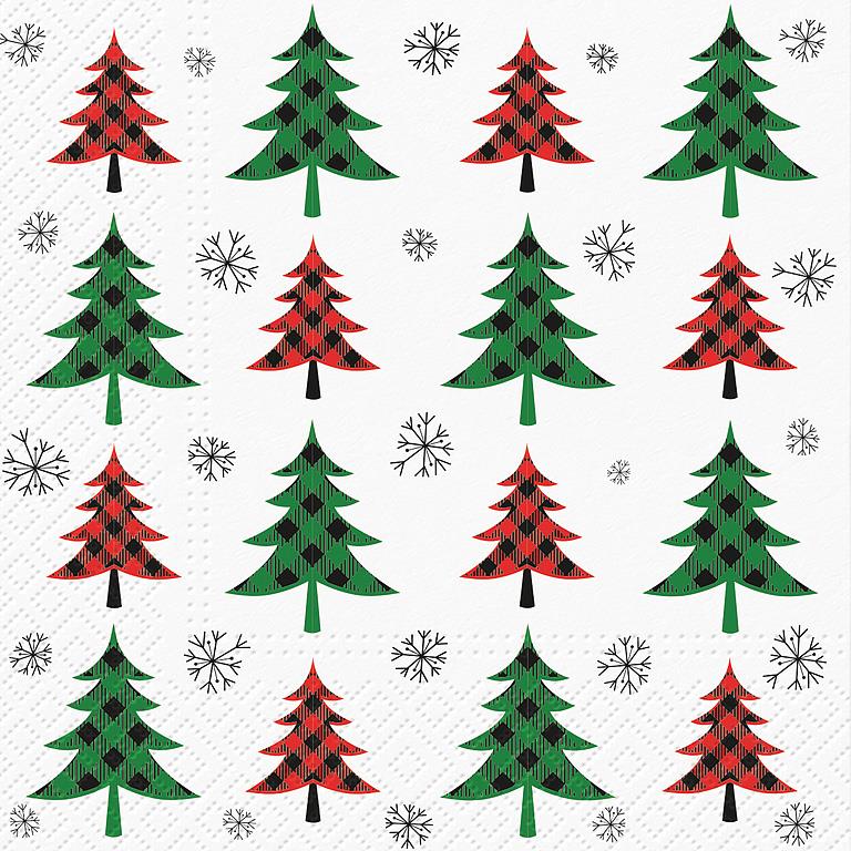 Lunch Napkins | Checked Trees