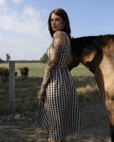 Laurel Midi Dress | Chocolate Checkered