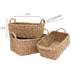 Rectangular Seagrass Basket w/ Handles | Natural