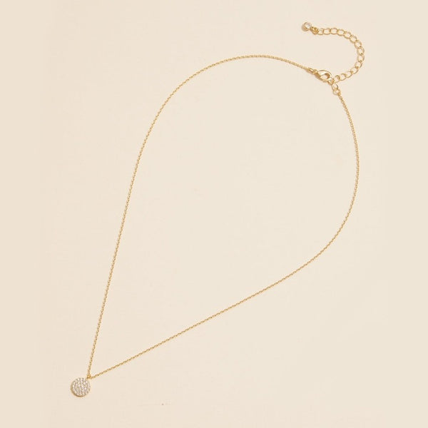 Sparkling Disc Necklace | Gold