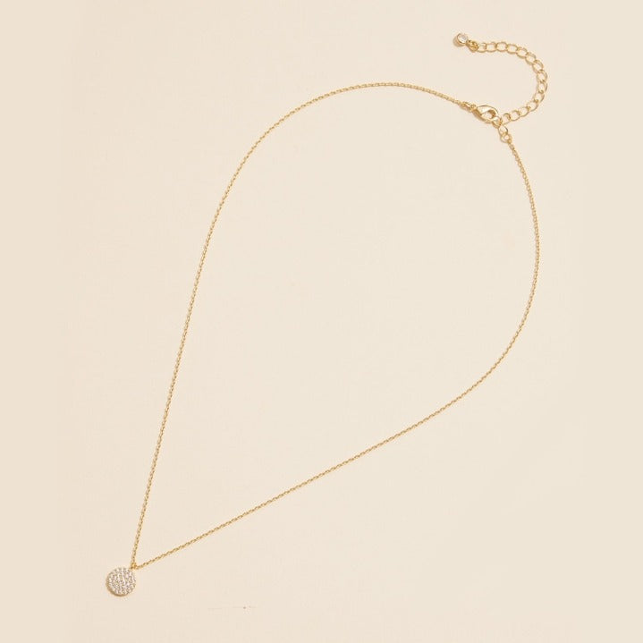 Sparkling Disc Necklace | Gold