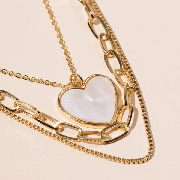 Layered Heart Necklace | Gold