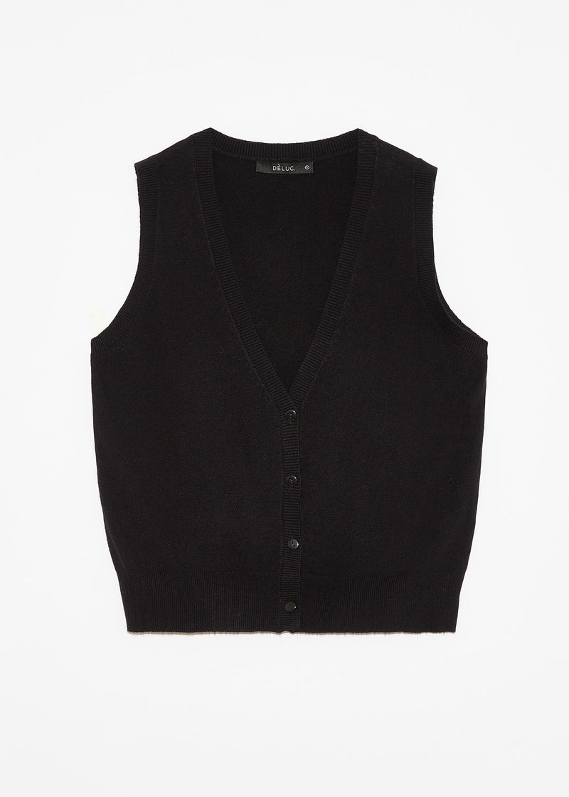 Berberis Knitted Vest | Black - FINAL SALE