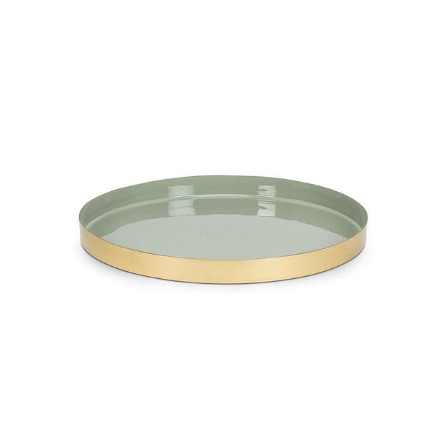 Medium Round Enamel Tray | Green