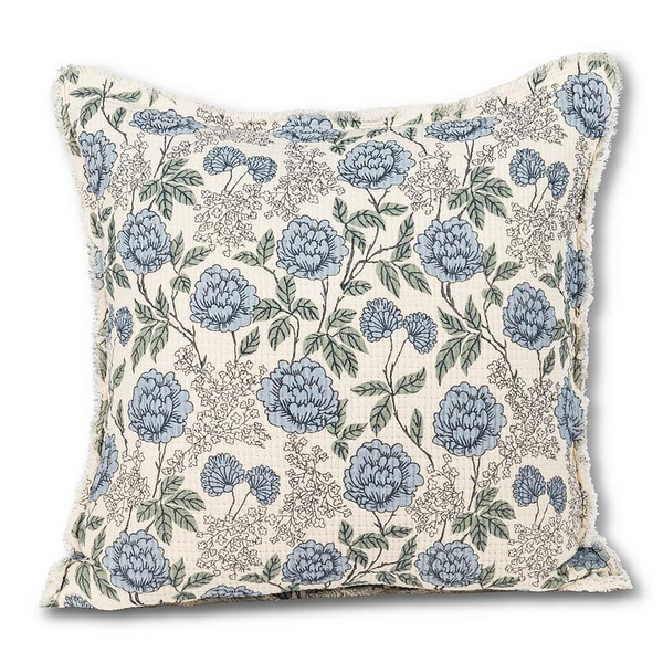 Blue Floral Cushion | 20x20