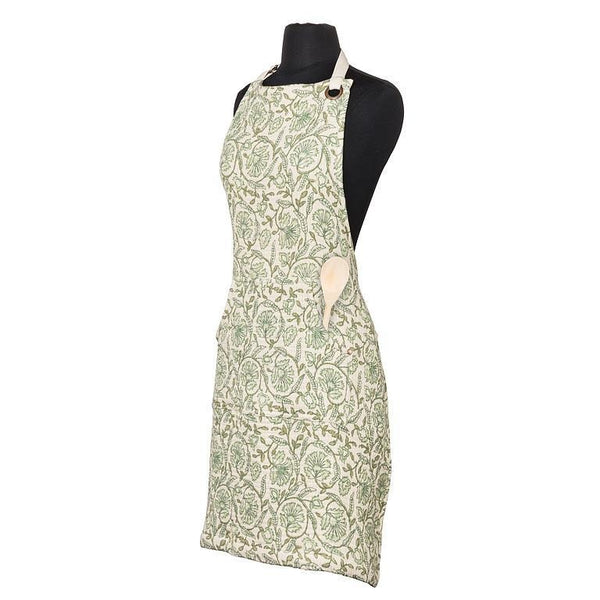 Green Floral Apron