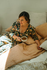 Lina Linen King Duvet Set Terracotta {Online Exclusive}