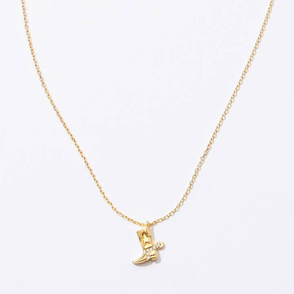 Cowboy Boot Necklace | Gold