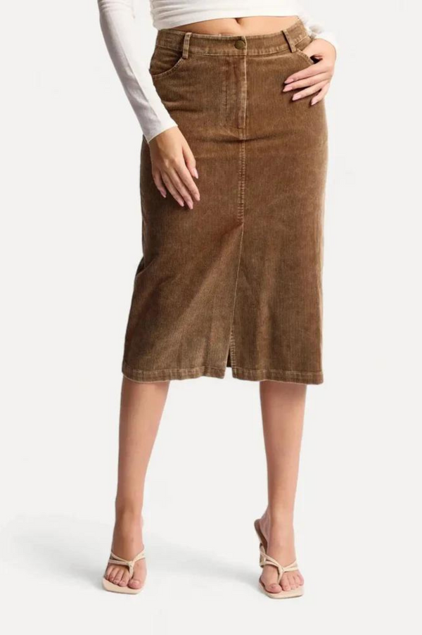 Kahlo Corduroy Skirt | Brown - FINAL SALE