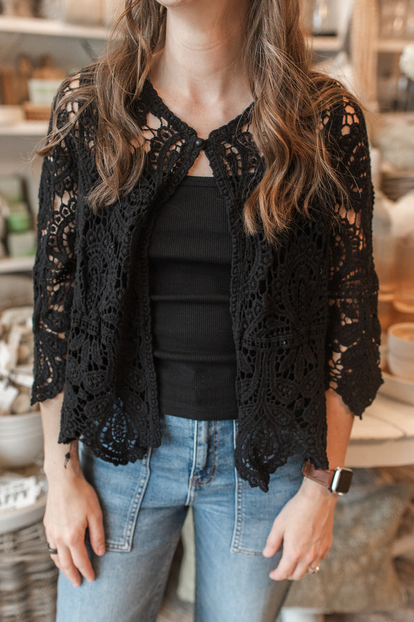 Maren Crochet Top | Black
