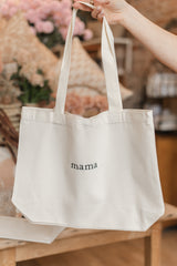 Embroidered Canvas Tote Bag | Mama