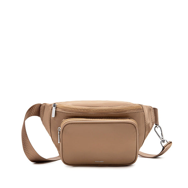 Aaliyah Fanny Pack | Latte Nylon