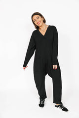 Abigael Long Sleeve Romper | Black