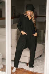 Abigael Long Sleeve Romper | Black