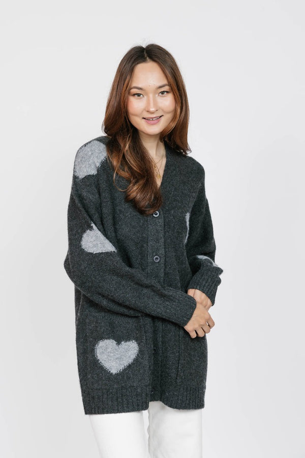 Adora Cardigan | Charcoal/Grey