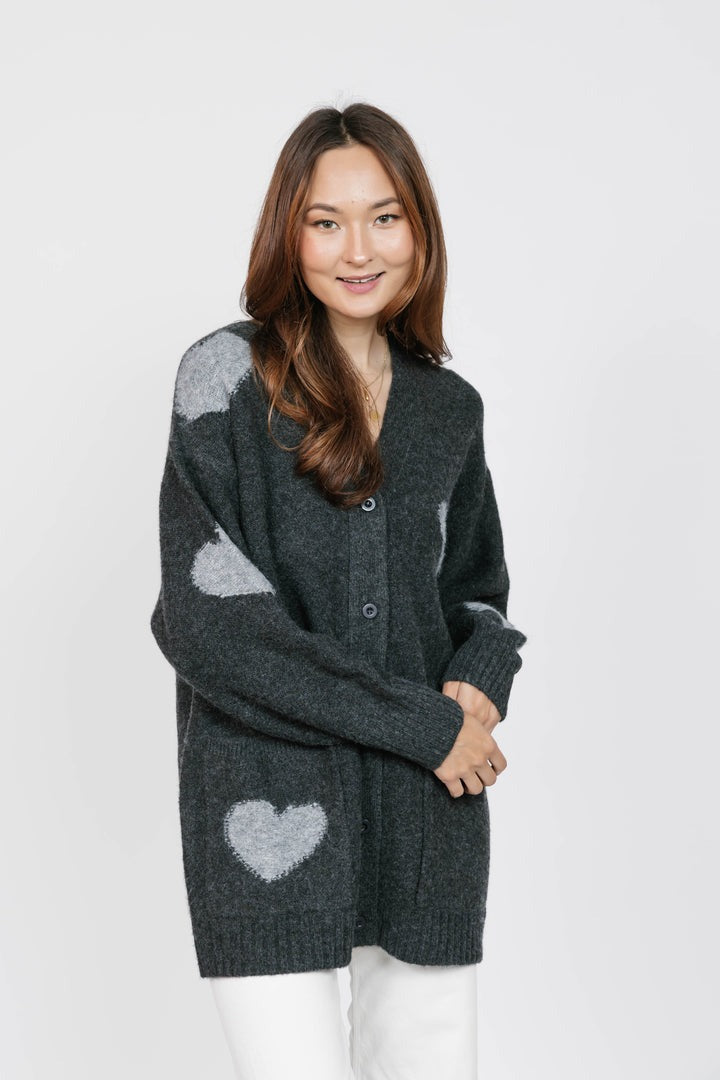 Adora Cardigan | Charcoal/Grey