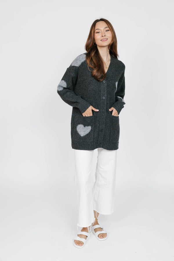 Adora Cardigan | Charcoal/Grey