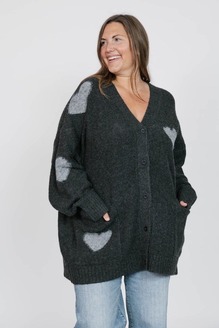 Adora Cardigan | Charcoal/Grey