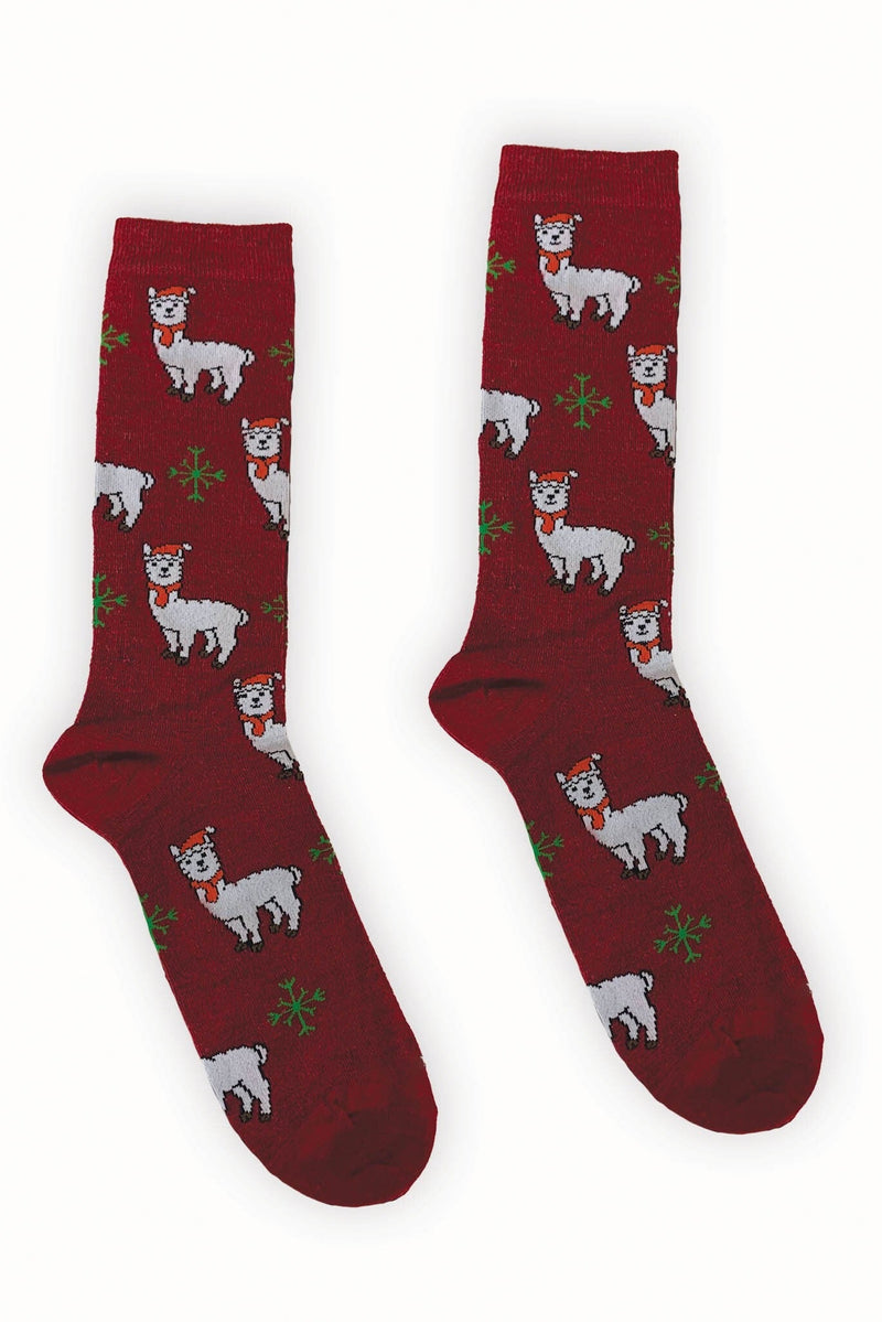 Alpaca Print Socks | Festive Alpaca