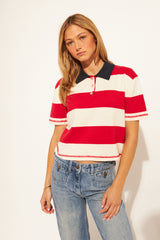 Angelo Top | Preppy Crimson