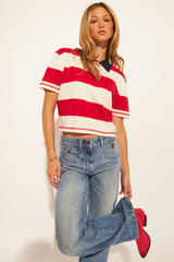 Angelo Top | Preppy Crimson