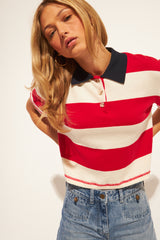 Angelo Top | Preppy Crimson