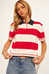 Angelo Top | Preppy Crimson
