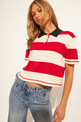 Angelo Top | Preppy Crimson