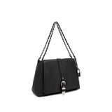 Aria Shoulder Bag | Black Pebbled