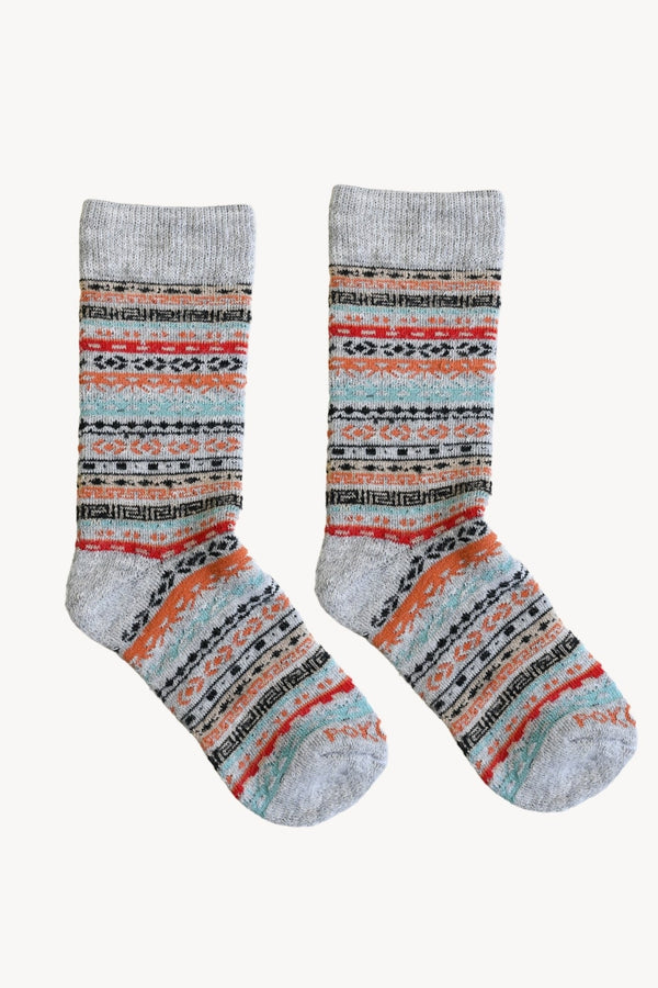 Alpaca Crew Socks | Multi Grey