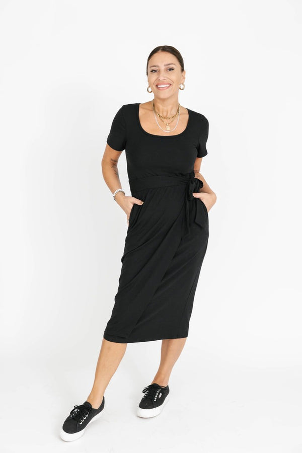 Athena Wrap Dress | Black