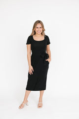 Athena Wrap Dress | Black