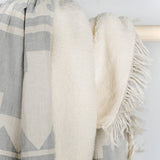 Atzi Fleece Lined Throw | Light Grey