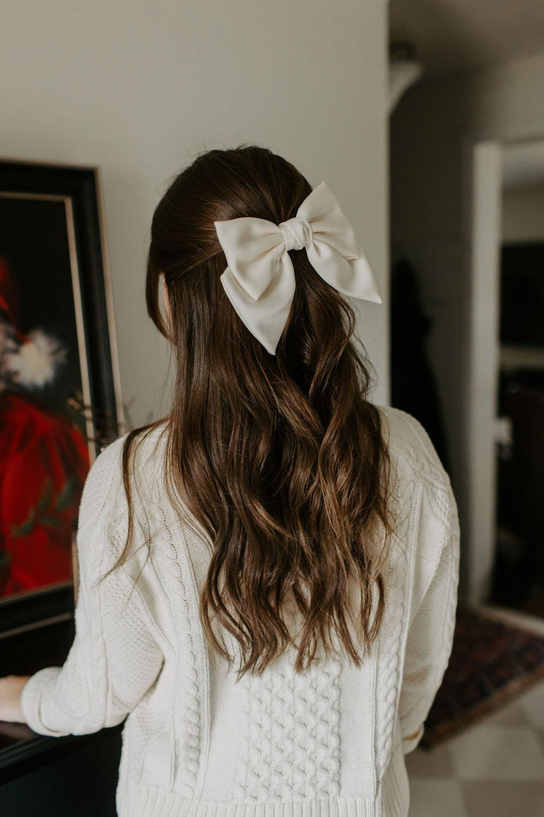 King's Cross Satin Bow | Ivory