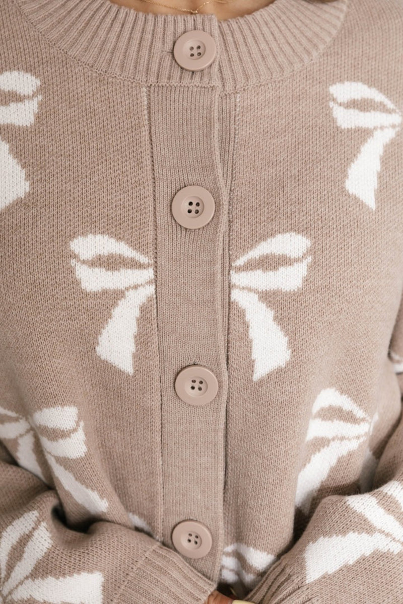 Bow Cardigan | Oatmeal