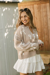 Bow Cardigan | Oatmeal