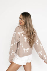 Bow Cardigan | Oatmeal