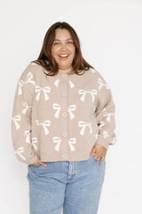 Bow Cardigan | Oatmeal