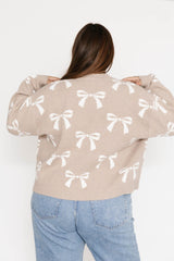 Bow Cardigan | Oatmeal