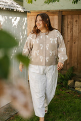 Bow Cardigan | Oatmeal