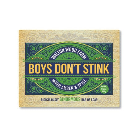 Boys Don't Stink Large Bar | Warm Amber & Spice