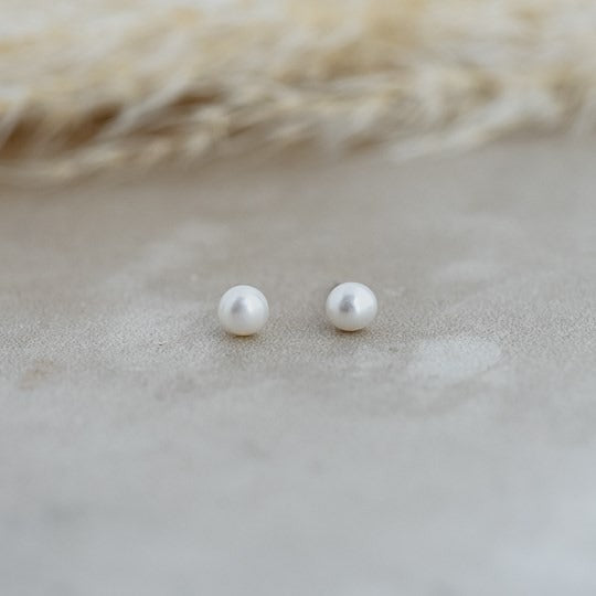 Baby Pearl Studs | White