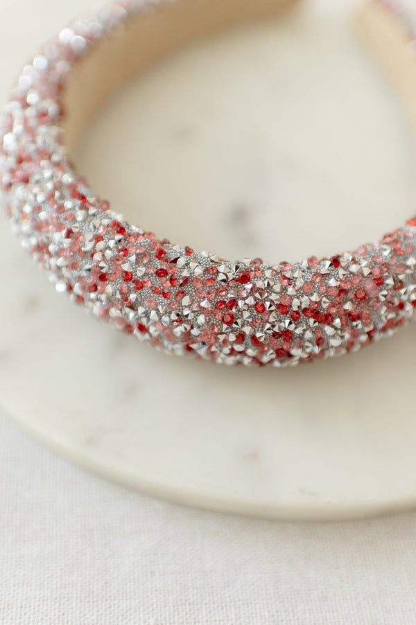 Barbays Confetti Gem Headband | Red/Pink