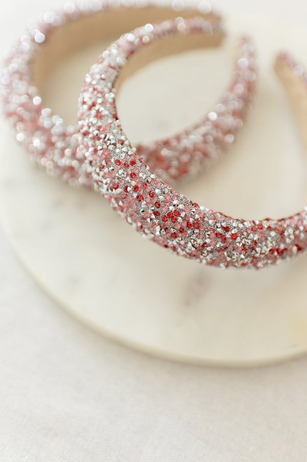 Barbays Confetti Gem Headband | Red/Pink