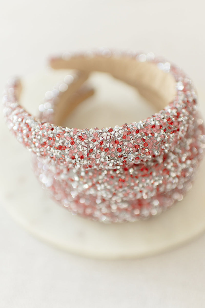 Barbays Confetti Gem Headband | Red/Pink