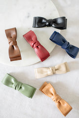 Barbays Leather Bow Clips