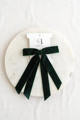Windsor Flats Velvet Bow | Emerald Green