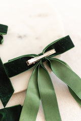 Windsor Flats Velvet Bow | Emerald Green