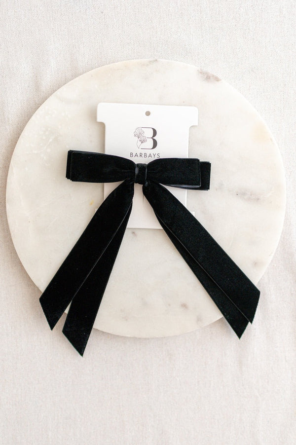 Windsor Flats Velvet Bow | Black